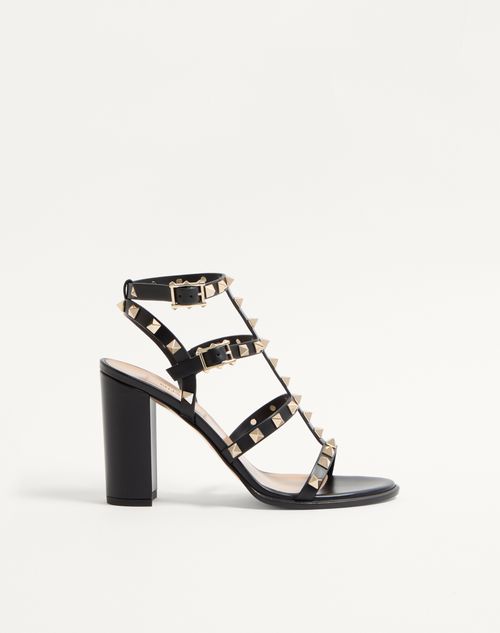 Valentino Garavani - Rockstud Ankle Strap Sandal 90 Mm - Black - Woman - Sandals